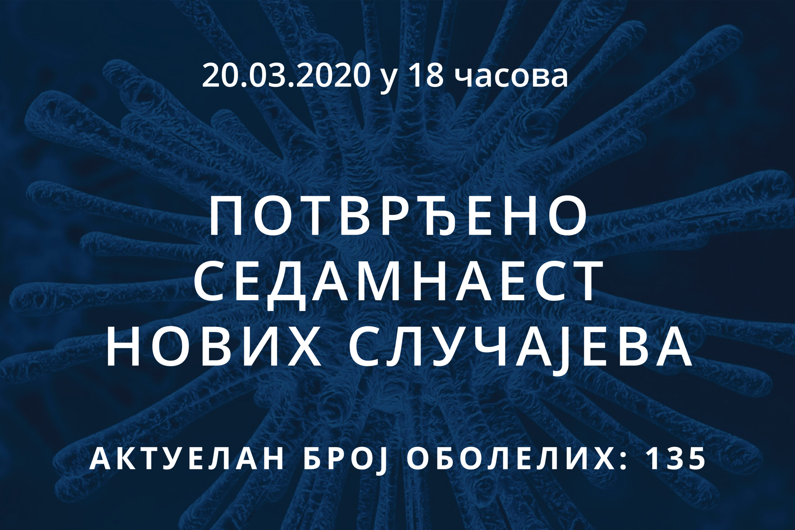 You are currently viewing Информације о корона вирусу COVID-19, 20.03.2020 у 18 часова